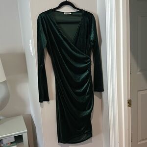 Size large emerald green, long sleeve dress